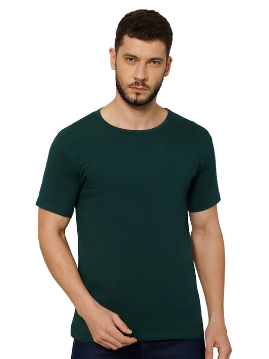 T-Shirt for Men (Jungle Green) - 100% Cotton Casual T-Shirt | Half Sleeve, Round Neck 4 Way Stretch Fabric | Slim Fit T-Shirt